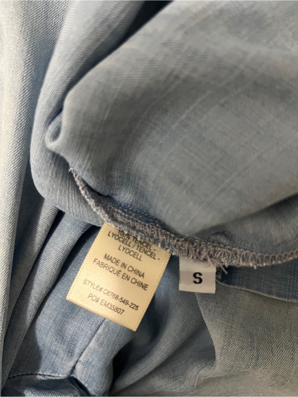 Anthropologie Cloth & Stone Off-Shoulder Mini Dress Blue Chambray Denim Western - Picture 10 of 15